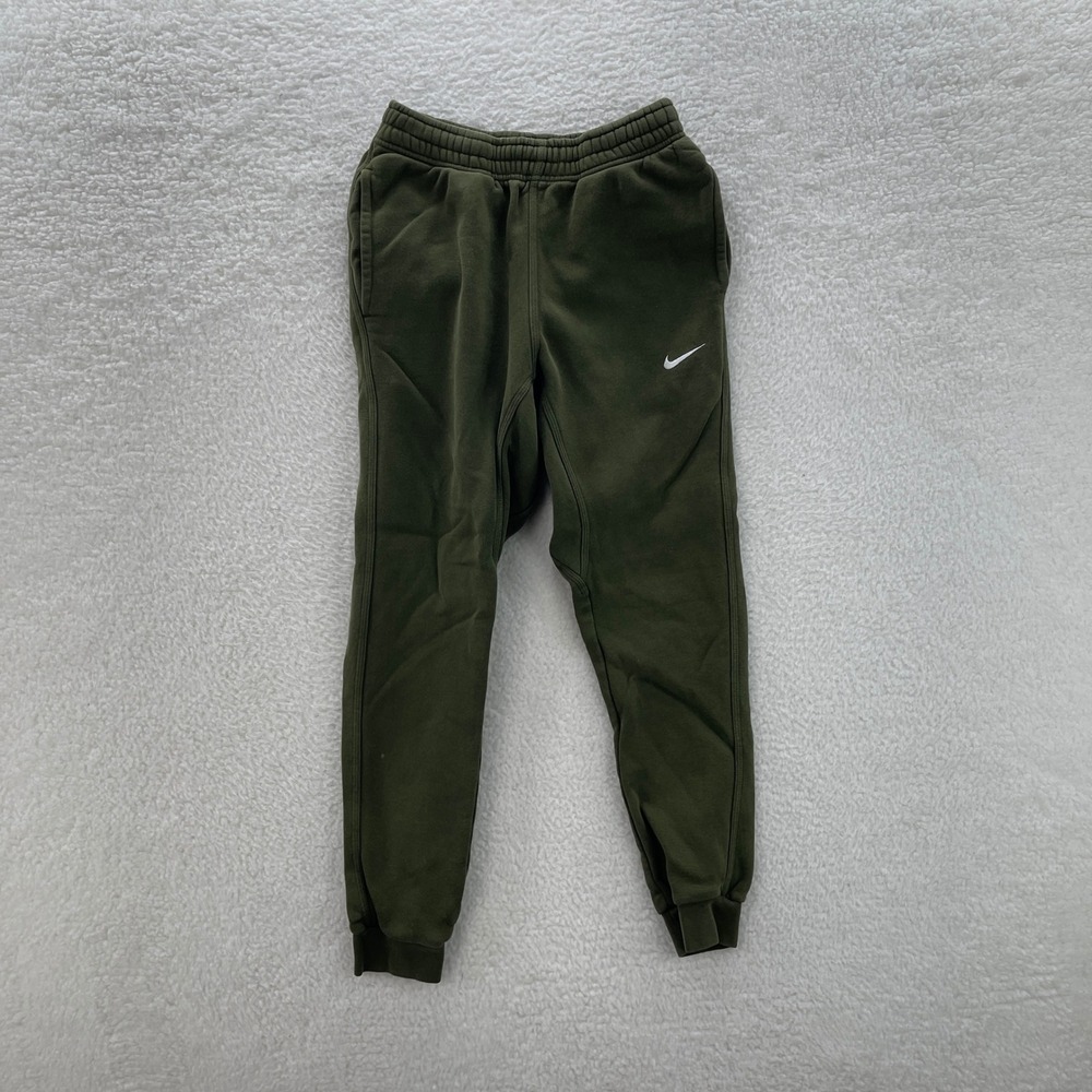 Nike Sweatpants Mens Small Olive Green Sportswear Club Fleece Jogger Gym Comfort